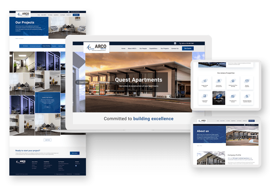 Pinkoltro created the website for construction company ARCO to present their services